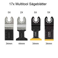17x Multitool Sägeblätter Holz Metall Titanium BIM 34 44 mm Oszillierend