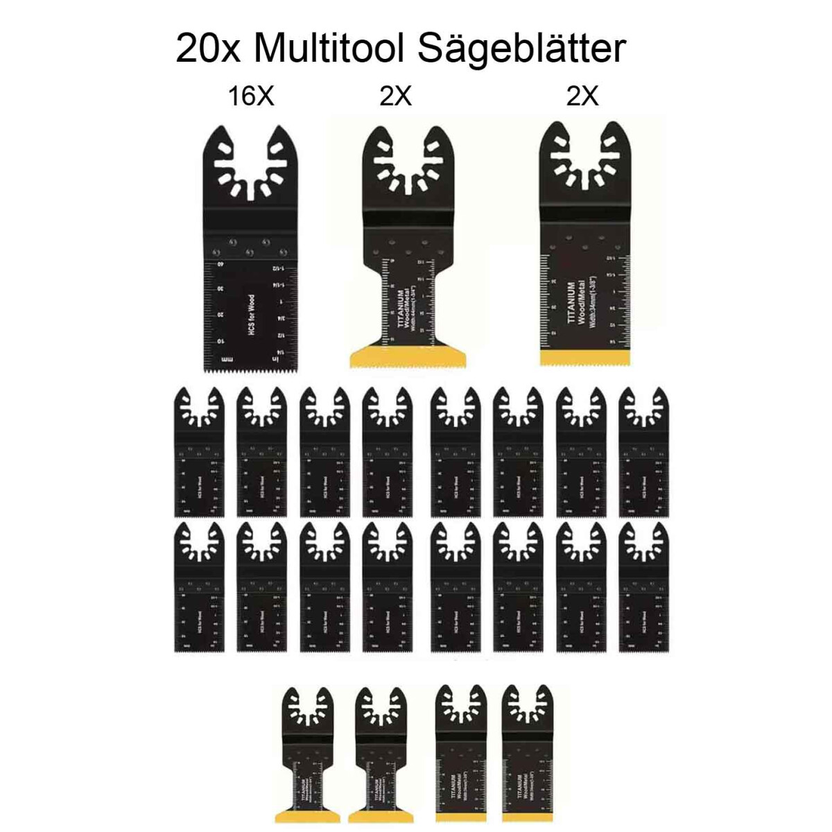 20x Multitool Sägeblätter Holz box