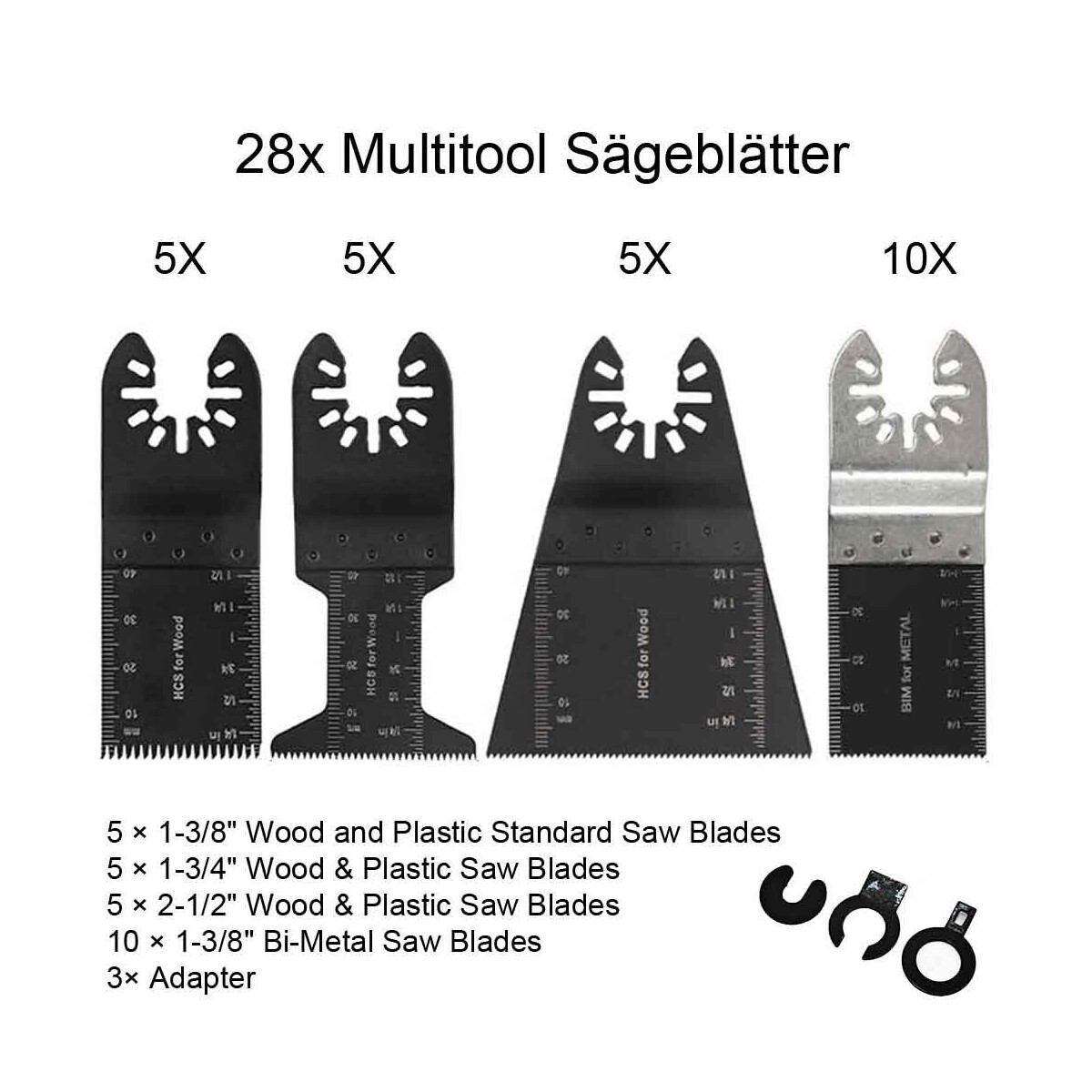 28x Multitool Sägeblätter Holz box