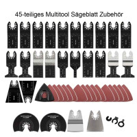 45x Multitool Sägeblätter Holz Metall Schleifpads Schaber Adapter Zubehör