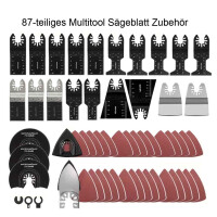 87x Multitool Sägeblätter Schleifpads Holz Metall P120 P240 Adapter