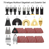 75x Multitool Sägeblätter Schleifpads Holz Metall Fliesen Adapter Zubehör
