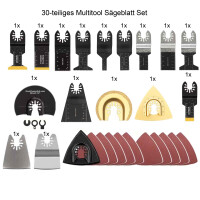 30x Multitool Sägeblätter HCS BIM Titanium Schleifpad Schaber Adapter
