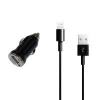 2in1 iPhone SE/5/6/7/8/10 X Lade Set black