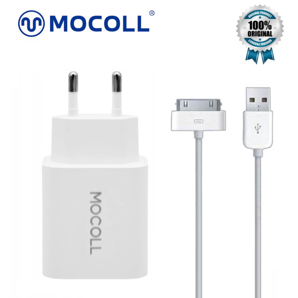 USB Ladegerät 12W 5V 2.4A mit 30 Pin Ladekabel für iPhone iPad iPod