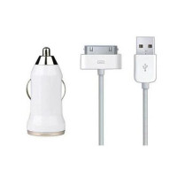 2in1 KFZ Ladegerät für iPhone 2 3 4 Weiß